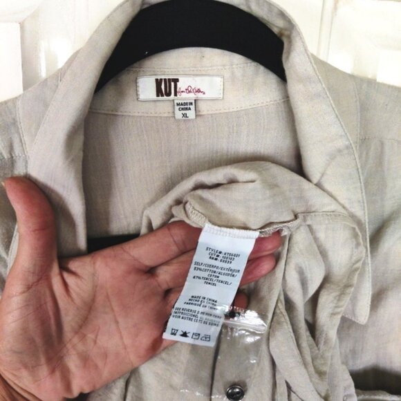 NYDJ Olive Trousers, Kut from Kloth Khaki Tunic, Floral Vest, 3 Piece, Sz XL-2X - Picture 7 of 15